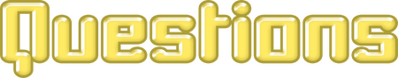 Pale yellow coloured text saying "Questions"